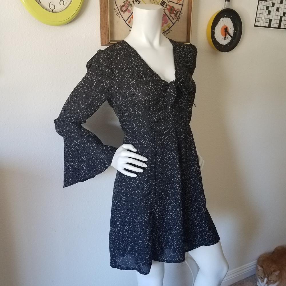 Charlotte Russe Bell Sleeve Black Dress Sz M